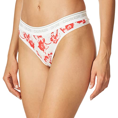 Calvin Klein Women's Plus Size Ck One Cotton Thong Panty, Lilium Print...