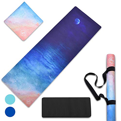 June & Juniper Travel Yoga Mat Foldable Lightweight - Thin Light Non-Slip...