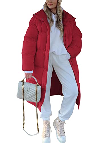 Zwurew Women's Long Quilted Coat Winter Thickened Puffer Jacket Baggy Zip...