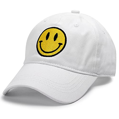 SONMONY Smiley Face Trucker Hat Washed Dad Hat for Men Women Cute Baseball...