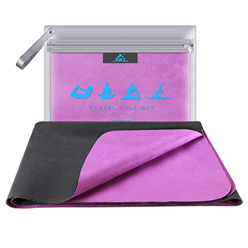 SKL Travel Yoga Mat - Foldable 1/16 Inch Thin Hot Yoga Mat Non Slip Sweat...