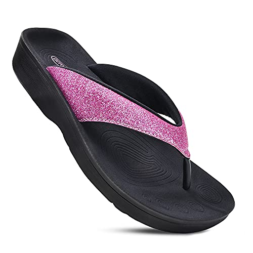 AEROTHOTIC Women's Comfortable Orthotic Flip-Flops Sandal (Crystal Purple,...