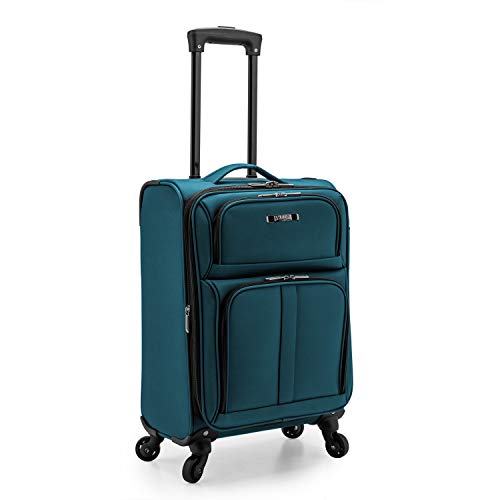 U.S. Traveler Anzio Softside Expandable Spinner Luggage, Teal, Carry-on...