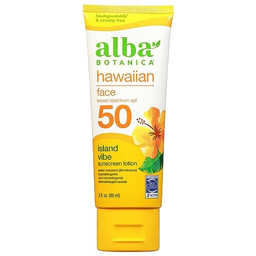 Alba Botanica Facial Sunscreen Lotion, SPF 50, Fragrance Free, 3 Oz...