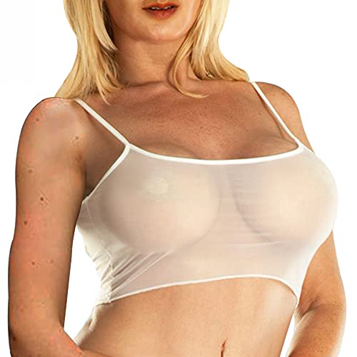 SHERRYLO Sheer Tank Top for Women See Through Stretch Crop Top Summer...