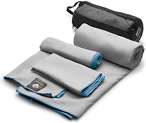 OlimpiaFit Quick Dry Towel - 3 Size Pack of Lightweight Microfiber Travel...