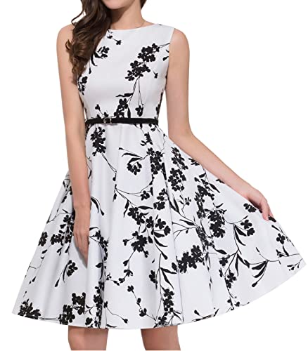 GRACE KARIN Sleeveless Cocktail Party Swing Dresses Floral Print Size L...