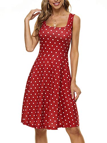 FENSACE Summer Floral Dresses for Juniors Red Polka Dot Dress Valentines...