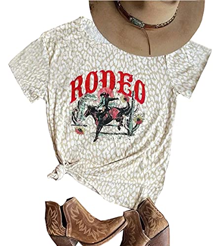 Western Cowboy Bleached T-Shirt for Women Vintage Desert Cactus Graphic...