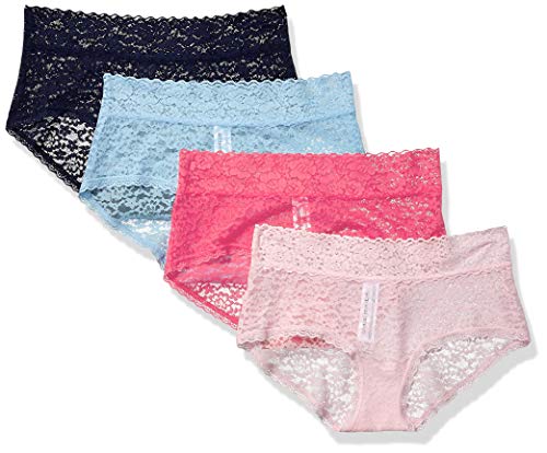 Amazon Essentials Women's Lace Stretch Hipster Underwear, Pack of 4,...