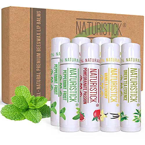 8-Pack Lip Balm Gift Set by Naturistick. Assorted Flavors. 100% Natural...