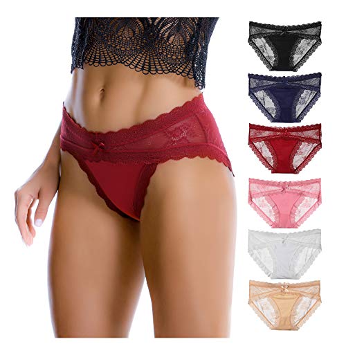 LEVAO Women Lace Underwear Sexy Breathable Hipster Panties Stretch Seamless...