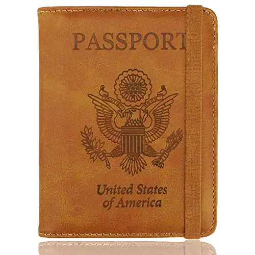 WALNEW RFID Passport Holder Cover Wallet for Women Men, PU Leather Card...