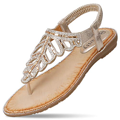 CARETOO Ladies Flat Sandals Shoes, Women Fashion T Strap Summer Flip Flops...