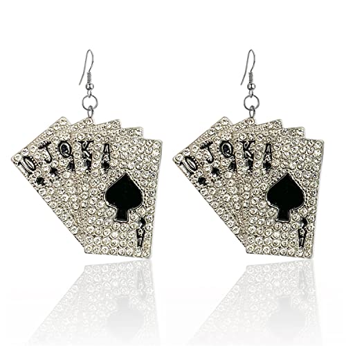 KVANU Unique Funny Hypoallergenic Alloy Sparkly Crystal Poker hearts and...