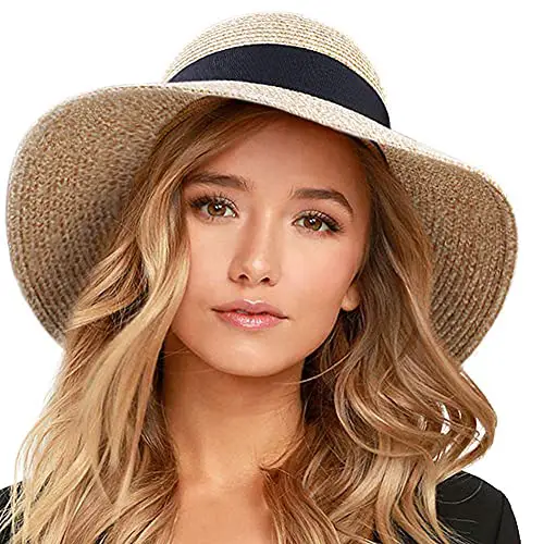 FURTALK Womens Beach Sun Straw Hat UV UPF50 Travel Foldable Brim Summer UV...