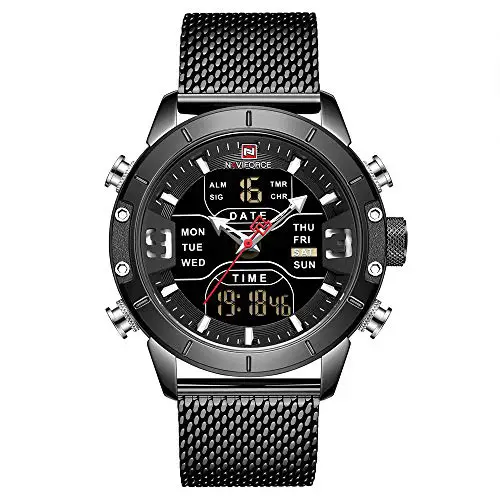 NAVIFORCE Digital Watch Men Waterproof Sports Watches Stainless Steel...