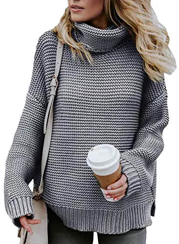 Asvivid High Neck Sweaters for Women Plus Size Casual Loose Soft Turtleneck...