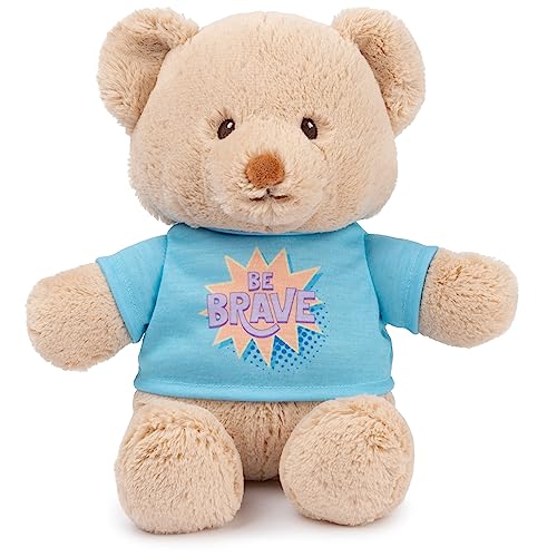 GUND “Be Brave” Sustainable Message Bear with Blue T-Shirt, Teddy Bear...