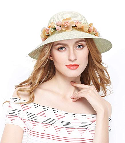 Lovful Fashion Flower Lace Ribbon Wide Brim Caps Summer Beach Sun...