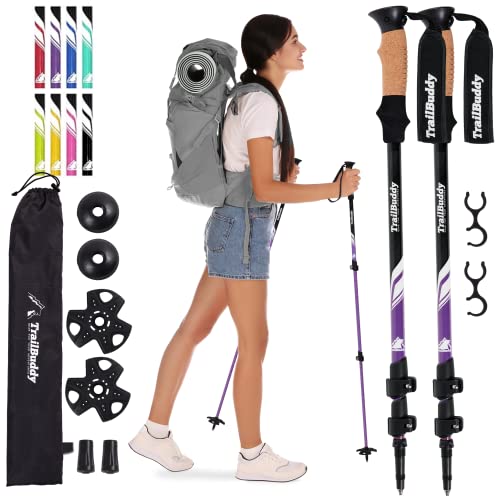 TrailBuddy Trekking Poles - Adjustable Hiking Poles for Snowshoe &...