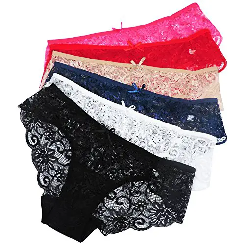 Sunm Boutique 6 Pack Womens Underwear Invisible Seamless Bikini Lace...