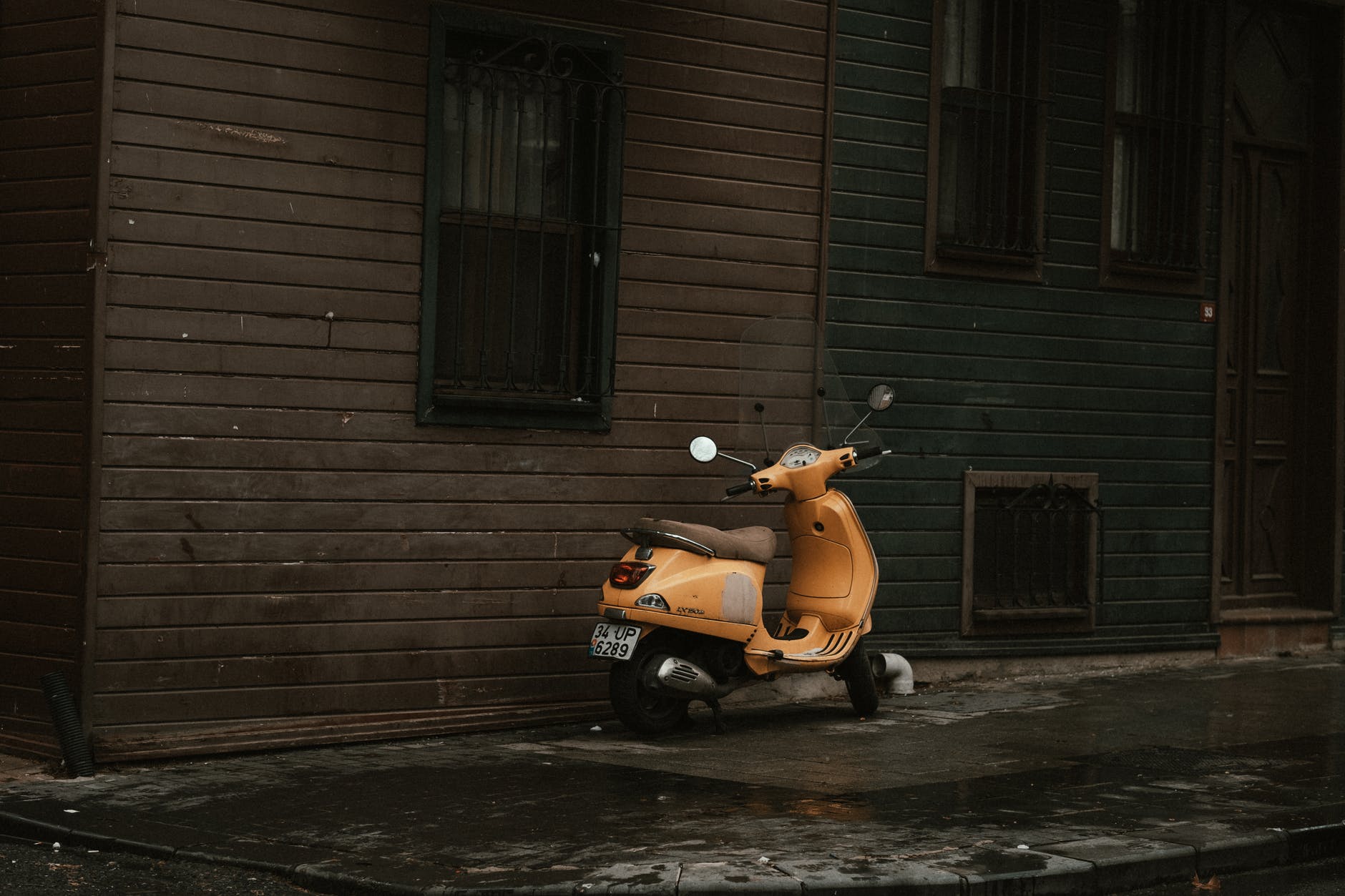retro yellow scooter
