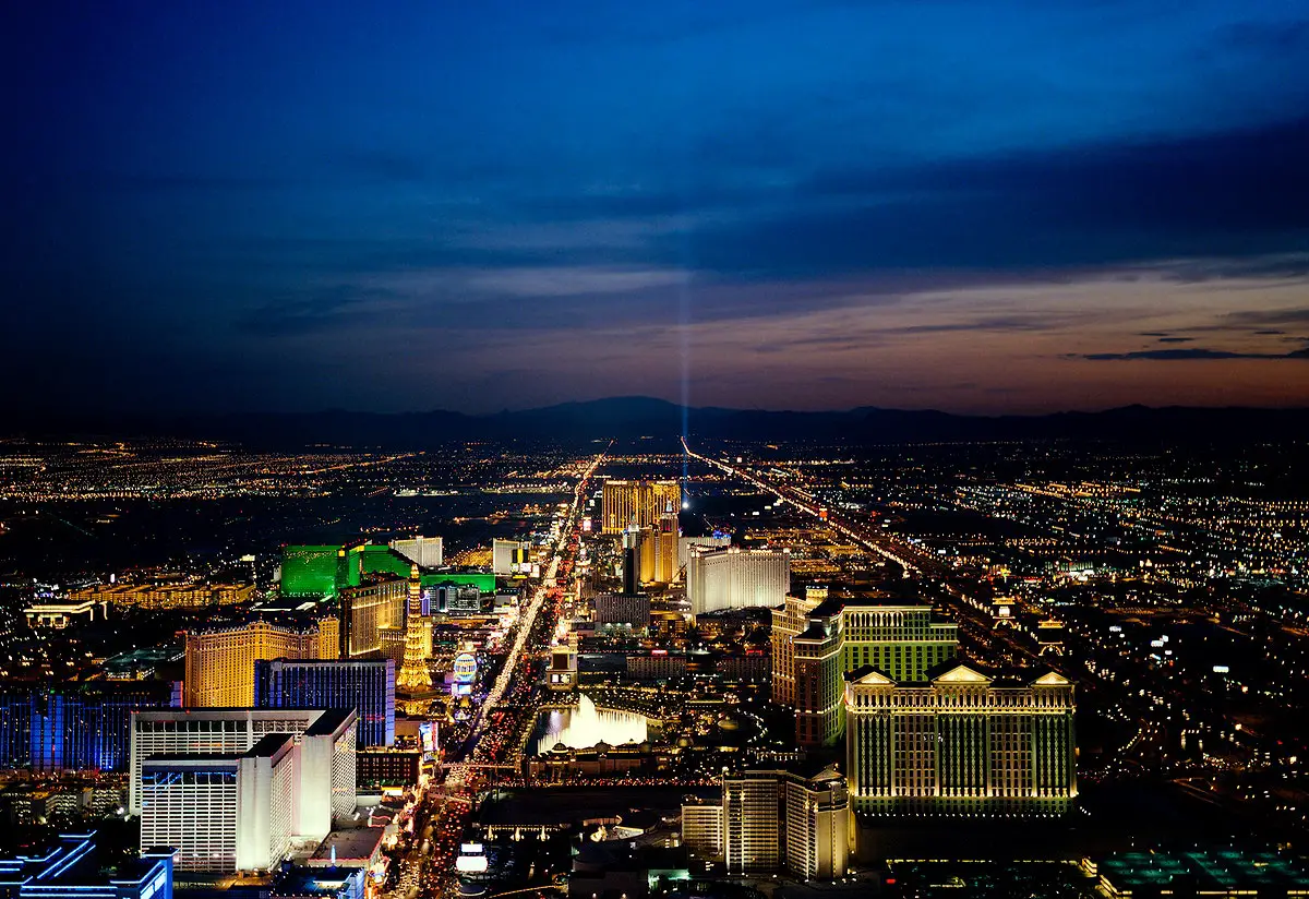 Aerial view of Las Vegas at night. Original image from Carol M. Highsmith’s America, Library of Congress collection. Digitally enhanced by rawpixel.