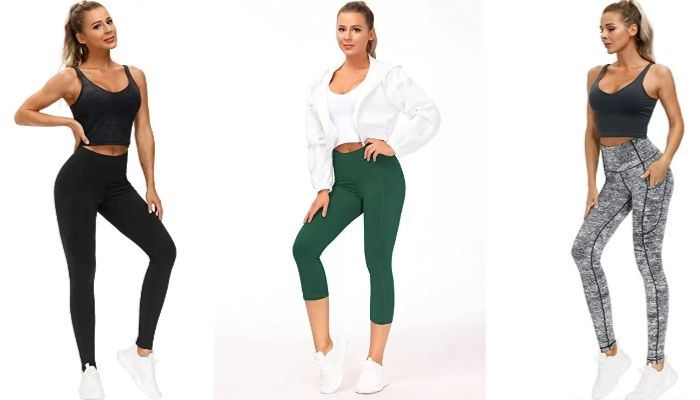 7. The Gym People Thick High Waist Yoga Pants with Pockets