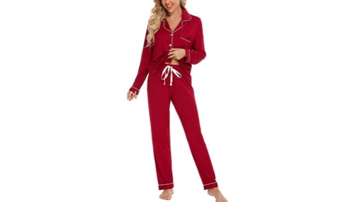 Leikar Button Up Pajama Set For Women