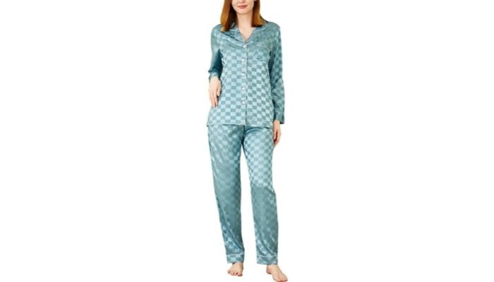 YIMANIE Womens Silky Satin Pajamas Set