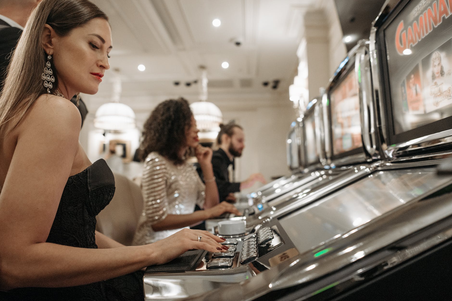 a woman in tube top Casino Dress