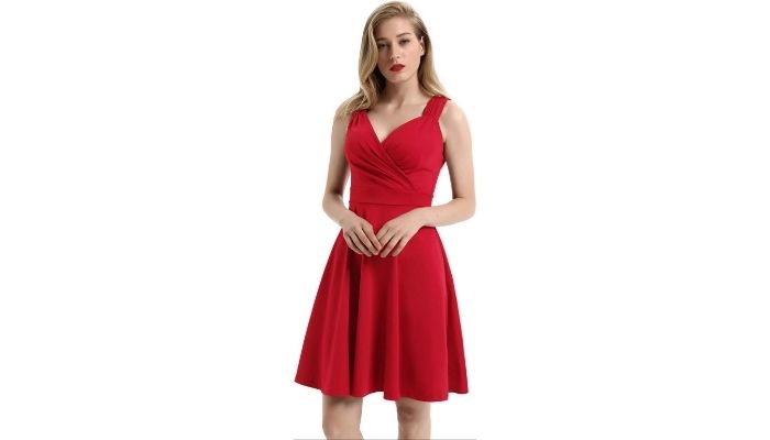 GRACE KARIN Women's Sleeveless Wrap V-Neck Cocktail Party Dress